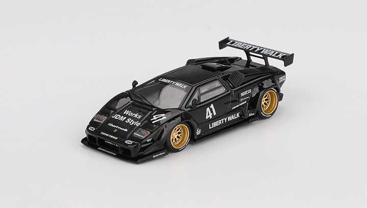 Машинка Premium MINI GT Lamborghini Countach LB-WORKS 1:64 MGT01081-CH Black - зображення 2