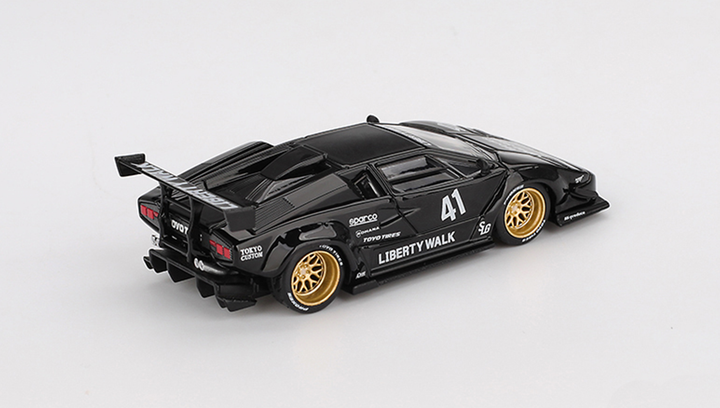 Машинка Premium MINI GT Lamborghini Countach LB-WORKS 1:64 MGT01081-CH Black - зображення 3