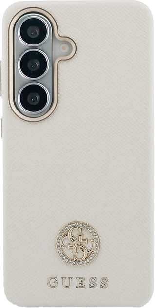 Etui Guess Rhinestone Round Logo MagSafe do Samsung Galaxy S26 Beige (3666339613426) - obraz 3