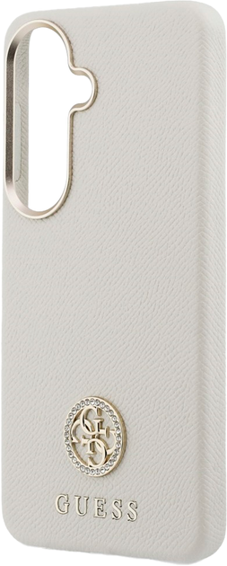 Etui Guess Rhinestone Round Logo MagSafe do Samsung Galaxy S26 Beige (3666339613426) - obraz 6