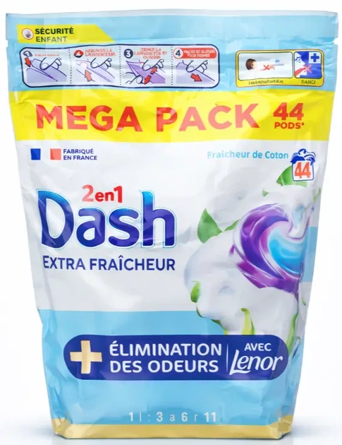 Капсули для прання Dash Extra Cotton 2в1 Lenor 44 шт - Фото 1 Капсули для прання Dash Extra Cotton 2в1 Lenor 44 шт - изображение 1