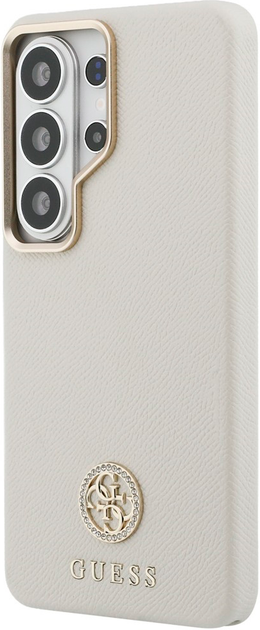 Etui Guess Rhinestone Round Logo MagSafe do Samsung Galaxy S26 Ultra Beige (3666339613440) - obraz 2