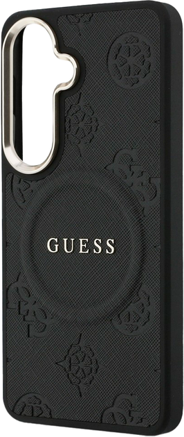 Etui Guess Saffiano Peony Embossed Ring MagSafe do Samsung Galaxy S26 Black (3666339613273) - obraz 6