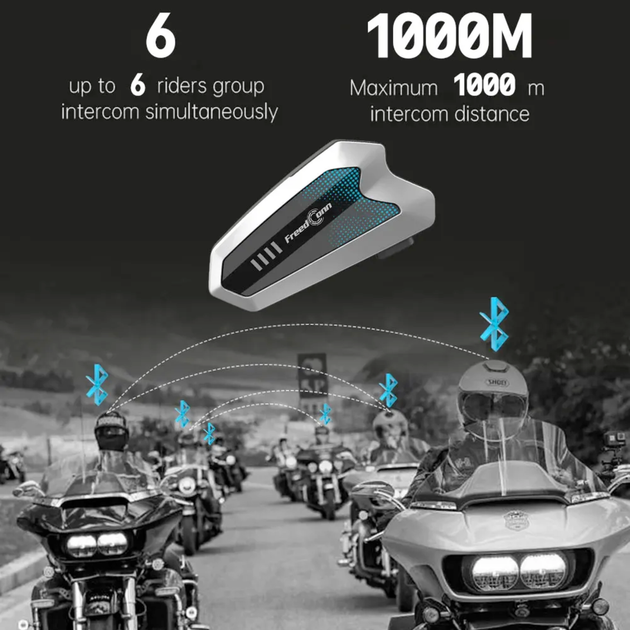 Мотоінтерком FreedConn HERO V2 EU Bluetooth 5.1 до 1000 м 1100 мАг - зображення 5
