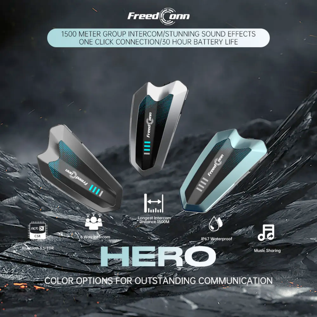 Мотоінтерком FreedConn HERO V2 EU Bluetooth 5.1 до 1000 м 1100 мАг - зображення 6