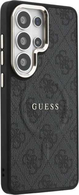Etui plecki Guess 4G Embossed Ring MagSafe do Samsung Galaxy S26 Ultra Black (3666339613174) - obraz 4