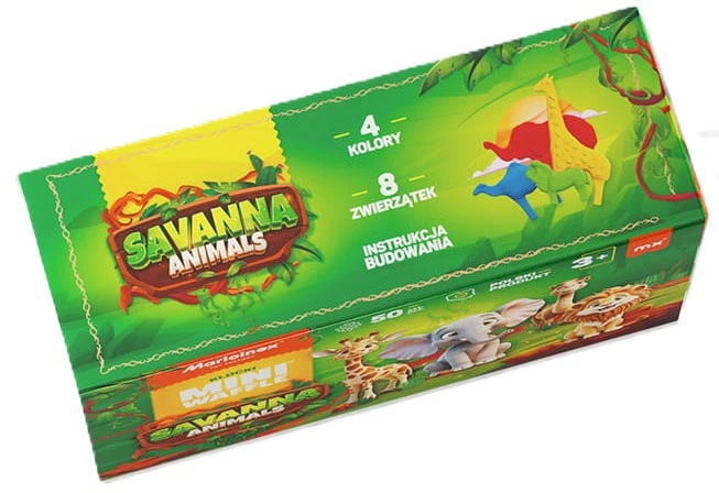 Klocki konstrukcyjne Marioinex Mini Waffle z figurkami zwierząt 50 elementów 07078 (5903033907078) - obraz 3