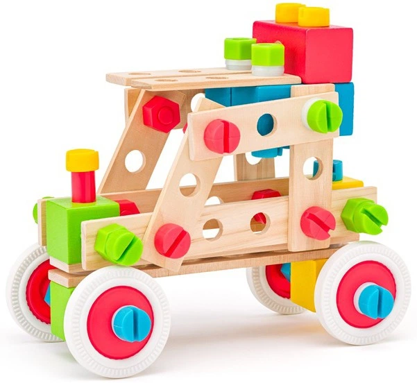 Klocki drewniane Woodyland w wiaderku 140 elementów 90895 (8591864908950) - obraz 4