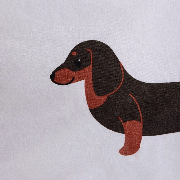 Komplet pościeli Homla Winnie Poszewka na pościel 160 x 200 cm + 2 poszewki na poduszki 70 x 80 cm z bawełny z taksami biały (5906496701832) - obraz 3