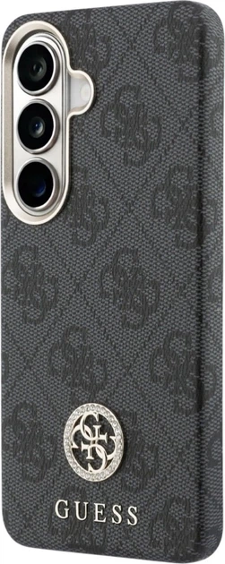 Etui plecki Guess 4G Rhinestone Round Logo MagSafe do Samsung Galaxy S26 Black (3666339613334) - obraz 2