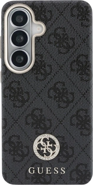 Etui plecki Guess 4G Rhinestone Round Logo MagSafe do Samsung Galaxy S26 Black (3666339613334) - obraz 3