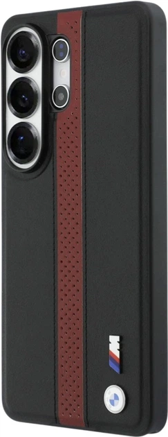 Etui BMW Perforated Stripe Logo MagSafe do Samsung Galaxy S26 Ultra Black/Red (BMHMS26L25PCPSKR) - obraz 2