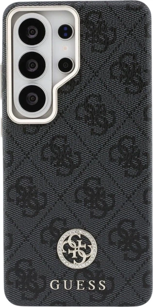 Etui plecki Guess 4G Rhinestone Round Logo MagSafe do Samsung Galaxy S26 Ultra Black (3666339613358) - obraz 3