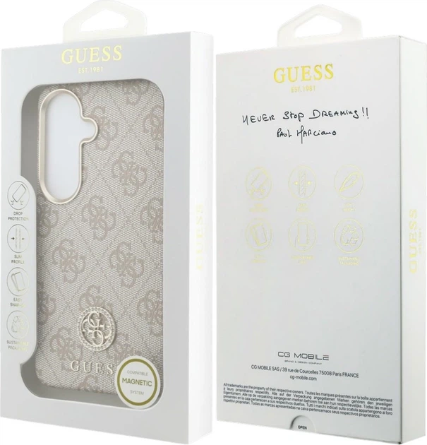 Etui plecki Guess 4G Rhinestone Round Logo MagSafe do Samsung Galaxy S26 Plus Pink (3666339613372) - obraz 8