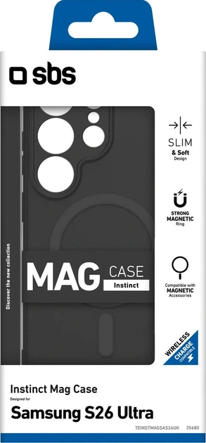 Etui plecki SBS Instinct Mag Case MagSafe Compatible do Samsung Galaxy S26 Ultra Black (TEINSTMAGSAS26UK) - obraz 2