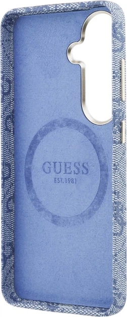 Etui plecki Guess 4G Script MagSafe do Samsung Galaxy S26 Blue (3666339613037) - obraz 7