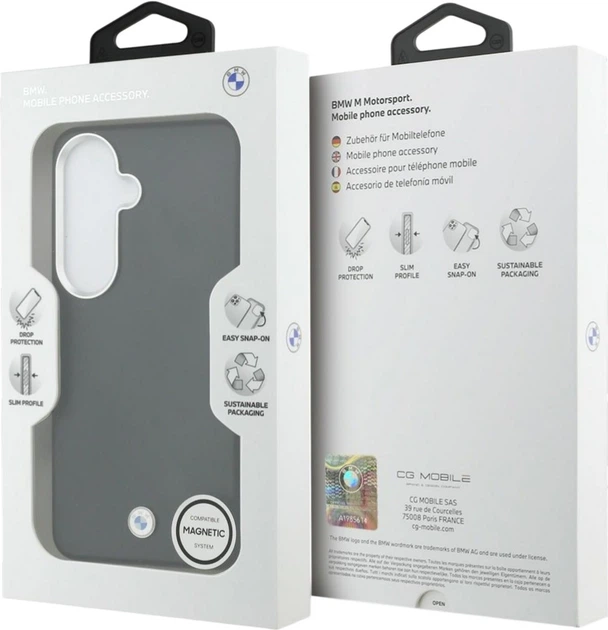 Etui BMW Sign Metal Logo MagSafe do Samsung Galaxy S26+ Black (BMHMS26M25PFWKCSK) - obraz 8