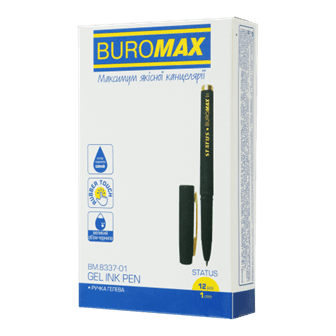 Ручка гелева BUROMAX 8337-01 Status Rouber Touch 1,0 мм, синя (12) /ВМ.8337-01/ - зображення 2