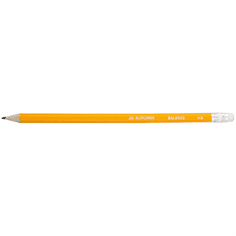 Олівець графітовий BUROMAX 8500 HB жовтий з резинкою (100) /BM.8500/ - Фото 1 Олівець графітовий BUROMAX 8500 HB жовтий з резинкою (100) /BM.8500/ - зображення 1