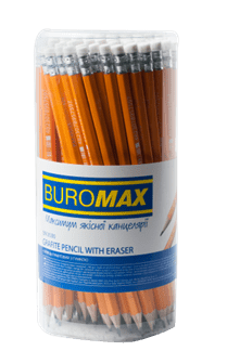 Олівець графітовий BUROMAX 8500 HB жовтий з резинкою (100) /BM.8500/ - Фото 2 Олівець графітовий BUROMAX 8500 HB жовтий з резинкою (100) /BM.8500/ - зображення 2