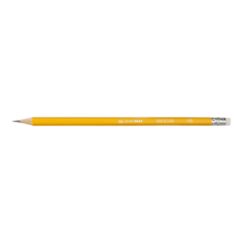 Олівець графітовий BUROMAX 8500 HB жовтий з резинкою (100) /BM.8500/ - Фото 3 Олівець графітовий BUROMAX 8500 HB жовтий з резинкою (100) /BM.8500/ - зображення 3