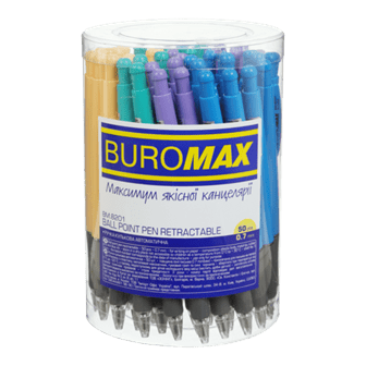 Ручка кулькова авт. BUROMAX 8201 0,7мм SOLID, синя (50) /BM.8201/ - изображение 3