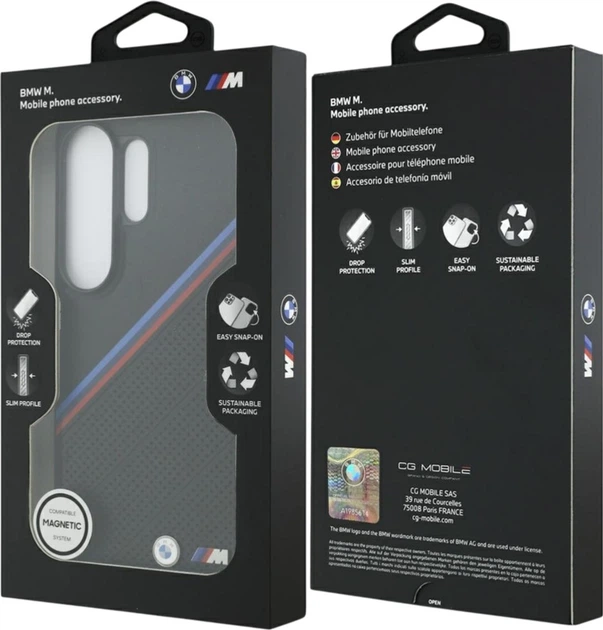 Etui BMW Tricolor Metal Logo MagSafe do Samsung Galaxy S26 Ultra Black (BMHMS26L25PCSPEK) - obraz 8