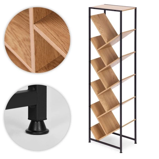 Regał na książki ModernHome by Multistore geometryczny Loft 10 półek Jasny dąb (SJ4027150TL-19) - obraz 4