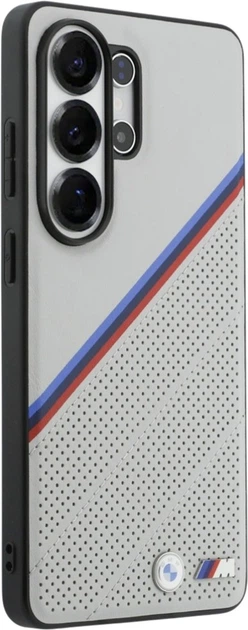 Etui BMW Tricolor Metal Logo MagSafe do Samsung Galaxy S26 Ultra Grey (BMHMS26L25PCSPEG) - obraz 4