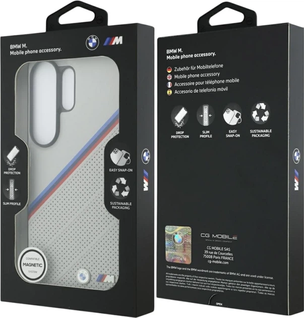 Etui BMW Tricolor Metal Logo MagSafe do Samsung Galaxy S26 Ultra Grey (BMHMS26L25PCSPEG) - obraz 8