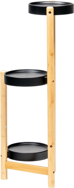 Підставка для квітів Meven 3-рівнева бамбукова 26 x 50 x 80 см Чорна (5905842530911) - зображення 2