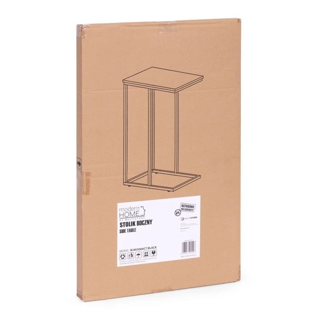 Приставний столик ModernHome by Multistore для ноутбука журнальний у формі літери C Чорний мармур (5905817005543) - зображення 6