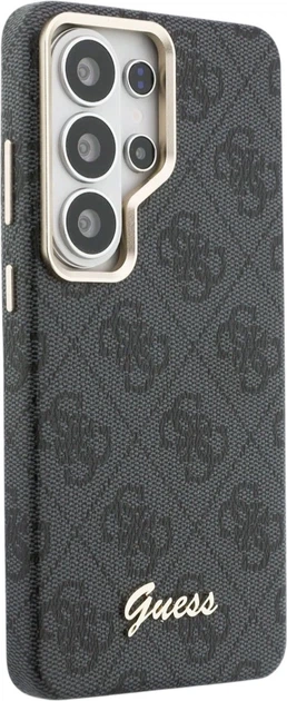 Etui plecki Guess 4G Script MagSafe do Samsung Galaxy S26 Ultra Black (3666339612993) - obraz 4