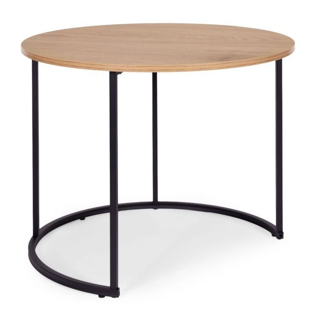 Набір журнальних столиків ModernHome by Multistore Loft 2 шт круглі Світлий дуб (5905817010233) - зображення 7