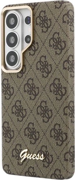 Etui plecki Guess 4G Script MagSafe do Samsung Galaxy S26 Ultra Brown (3666339613020) - obraz 2