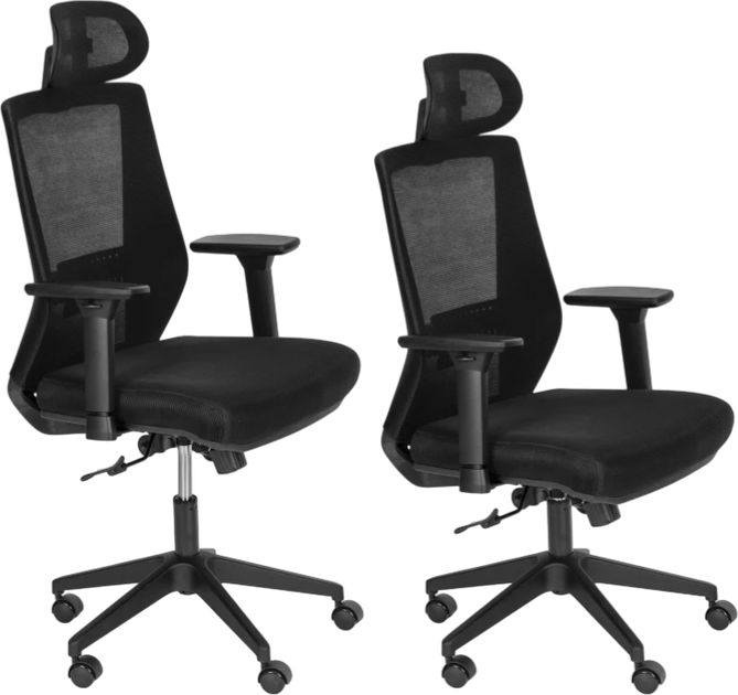 Офісне крісло ModernHome by Multistore поворотне ергономічне Чорне 3219 (5905817009305) - зображення 5