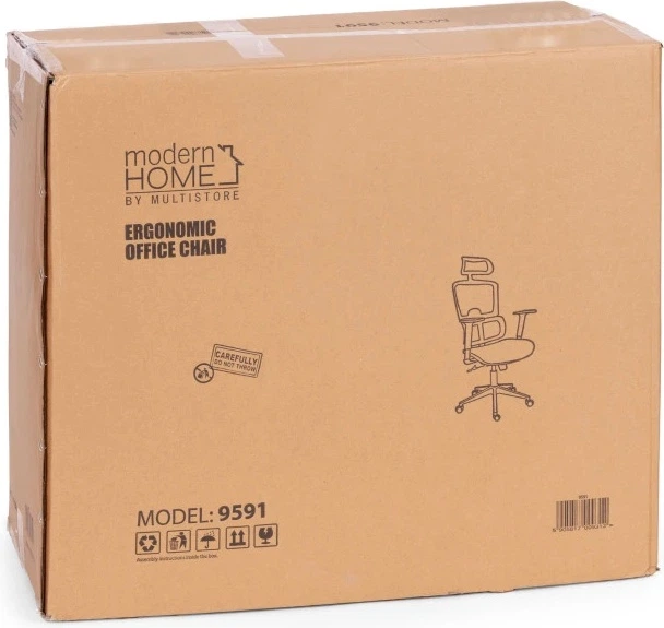 Офісне крісло ModernHome by Multistore поворотне ергономічне Чорне 9591 (5905817009312) - зображення 12