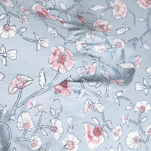 Komplet pościeli Homla Elena Poszewka na kołdrę 160 x 200 cm + 2 poszewki na poduszki 70 x 80 cm bawełniany z falbanką niebieski (5906496755590) - obraz 5