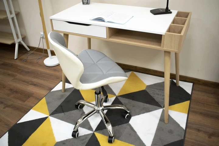 Krzesło biurowe Leobert Avola obrotowe z szerokim oparciem Szaro-białe (5903332061693) - obraz 9