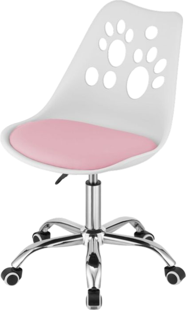 Krzesło biurowe Leobert Print obrotowe Biało-różowe (5903332061860) - obraz 3