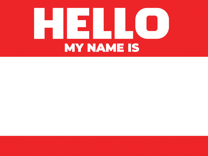 Стікери "HELLO MY NAME IS" Червоні (50шт) - Фото 1 Стікери "HELLO MY NAME IS" Червоні (50шт) - зображення 1