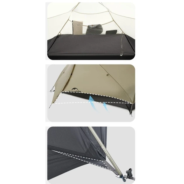 Намет двомісний ультралегкий Naturehike Mongar UL CNK2550WS016, коричневий - изображение 9