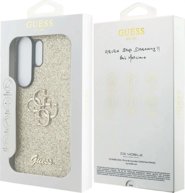 Панель Guess Fixed Glitter Big 4G Metal Logo для Samsung Galaxy S26 Ultra Gold (3666339613952) - зображення 8