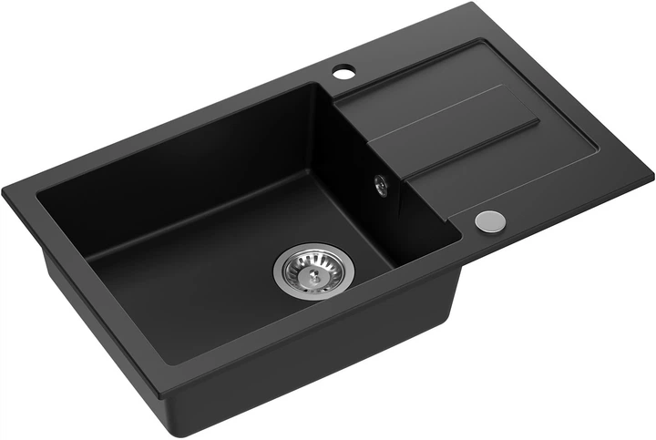 Zlew kuchenny Kernau KGS K 6078 1B1D Deep Black - obraz 2