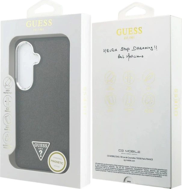 Панель Guess Fixed Glitter Triangle MagSafe для Samsung Galaxy S26 Black (3666339613518) - зображення 8