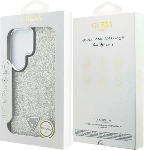 Панель Guess Fixed Glitter Triangle MagSafe для Samsung Galaxy S26 Ultra Silver (3666339613563) - зображення 8