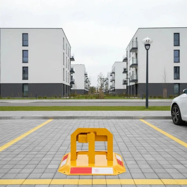 Блокада паркувальна ModernHome by Multistore складана зі світловідбиваючими смугами на ключ 30 см (DNPL-007) - зображення 10