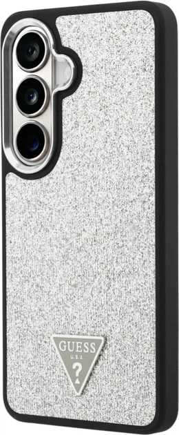 Etui plecki Guess Fixed Glitter Triangle MagSafe do Samsung Galaxy S26 Plus Silver (3666339613556) - obraz 2
