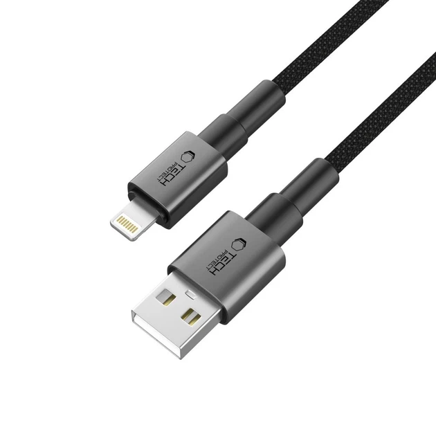 Кабель Tech-Protect Ultraboost DNA USB-A to Lightning 0.25 m Iron Grey (5906302361731) - Фото 2 Кабель Tech-Protect Ultraboost DNA USB-A to Lightning 0.25 m Iron Grey (5906302361731) - изображение 2