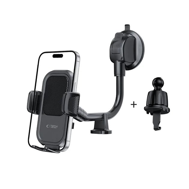 Автодержатель Tech-Protect V8 Universal Long Arm Dashboard & Windshield Car Mount Black (5906302360918) - изображение 2